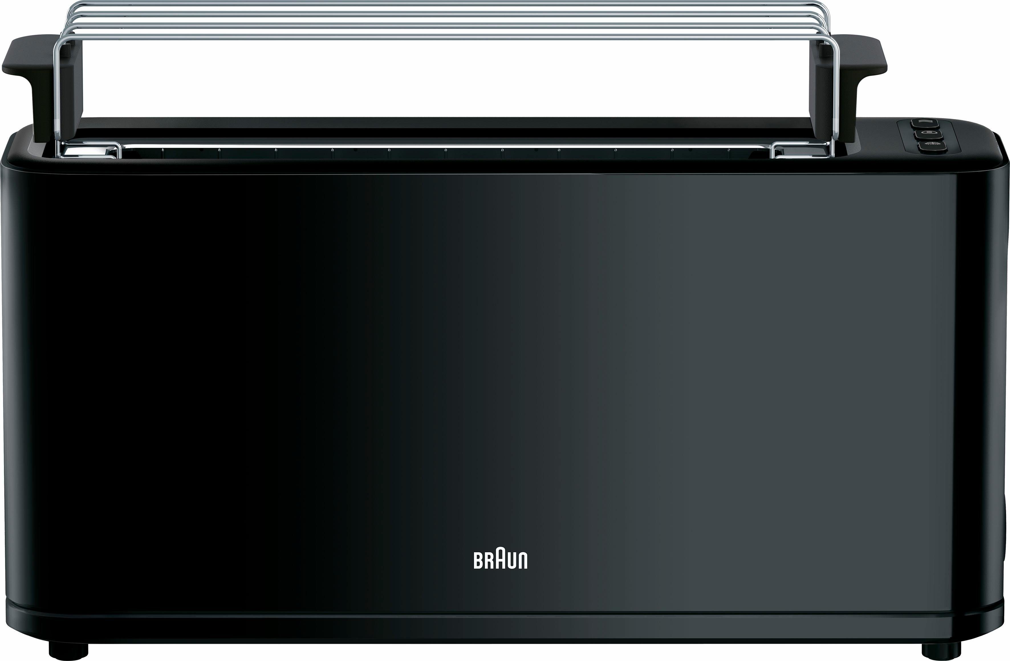 Braun Toaster PurEase HT 3110 BK - 1 Langschlitz, 7 Stufen, Auftau- Aufwärmfunktion, 1 langer Schlitz, für 2 Scheiben, 1000 W, 1.000 W, Kunststoff, Automatische – Bild 4 von 5