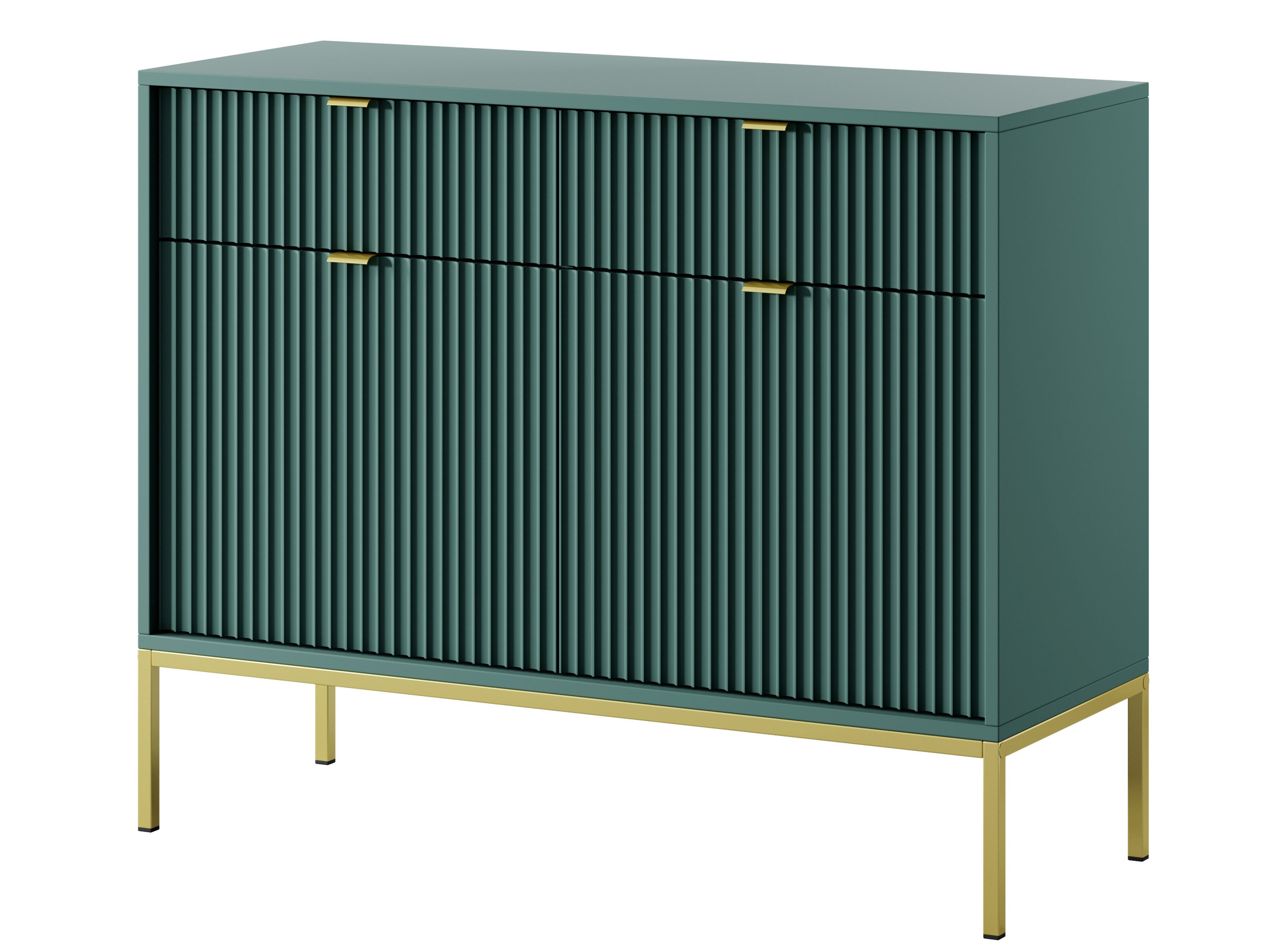 Compleo Kommode schmal, Breite 104 cm Modern Kommode mit 2 Schubladen NANCY, Glamour Flur. € 329,00