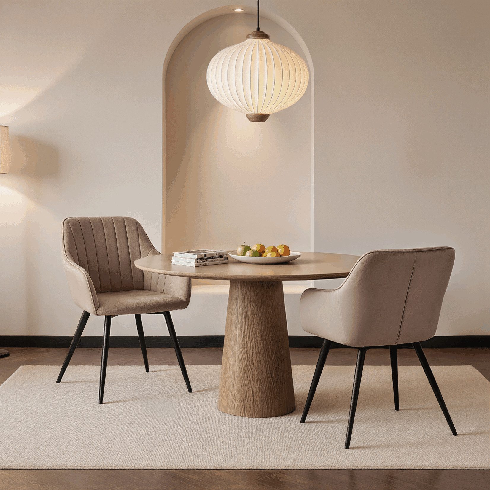 HOMAVO Esszimmerstuhl YZ5 Set 2 Stück in Samt mit Armlehnen-modernen Design günstig online kaufen