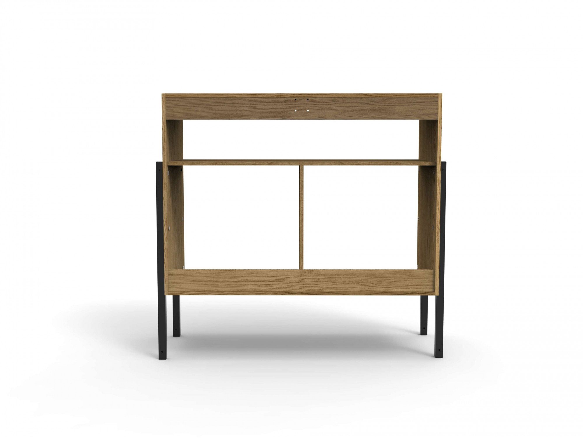 andas Sideboard Finton, mit 3 offenen Fächern, Korpuss aus massiver Eiche, Beine aus Metall