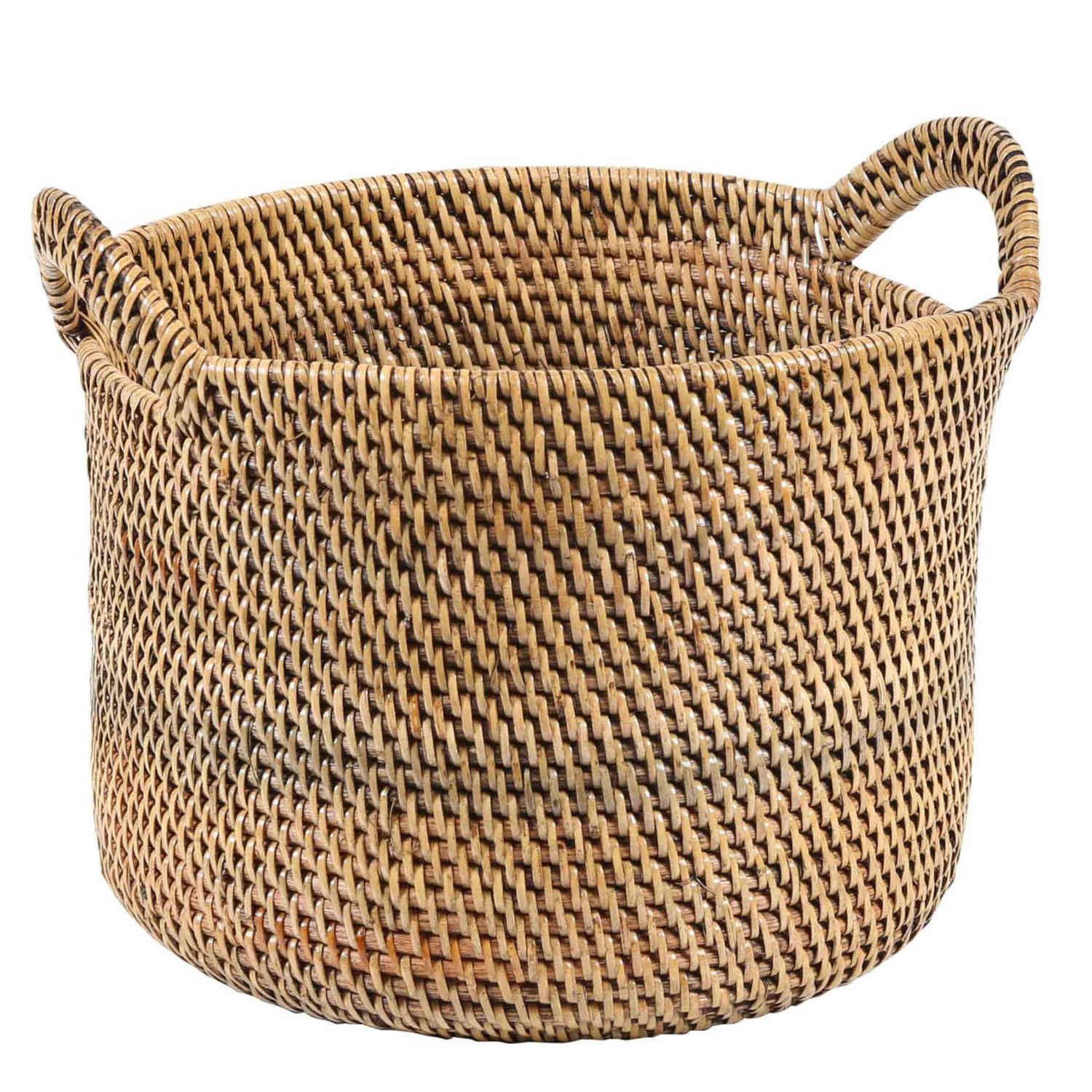 Casa Moro Flechtkorb aus Rattan (1 St., 1 Korb, Größe S), Handgeflochtenes Rattan, offene Form und zwei Henkel
