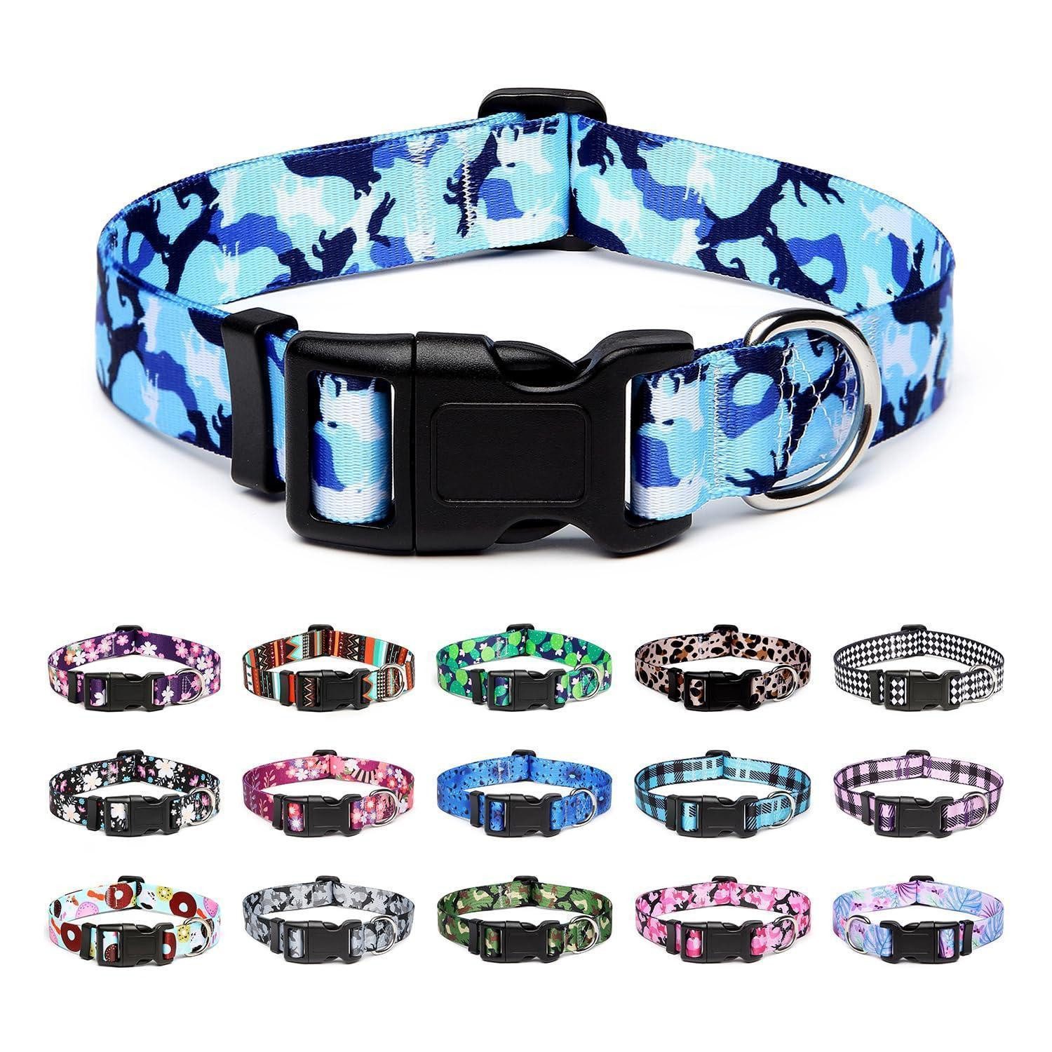 LuxusKollektion Hunde-Halsband Hundehalsband Camouflage Blau XS, Textil