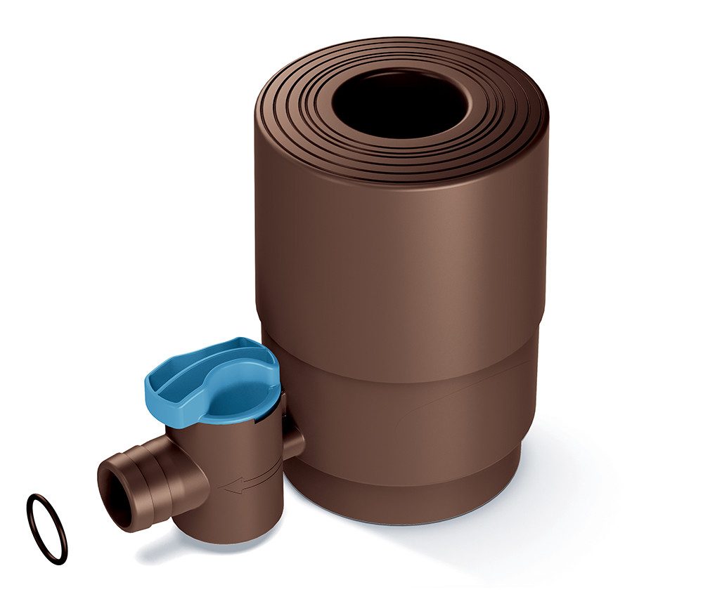 YourCasa Regentonne Regensammler Regendieb [Downpipe50] mit Absperrhahn und Sieb, Absperrhahn, Filter