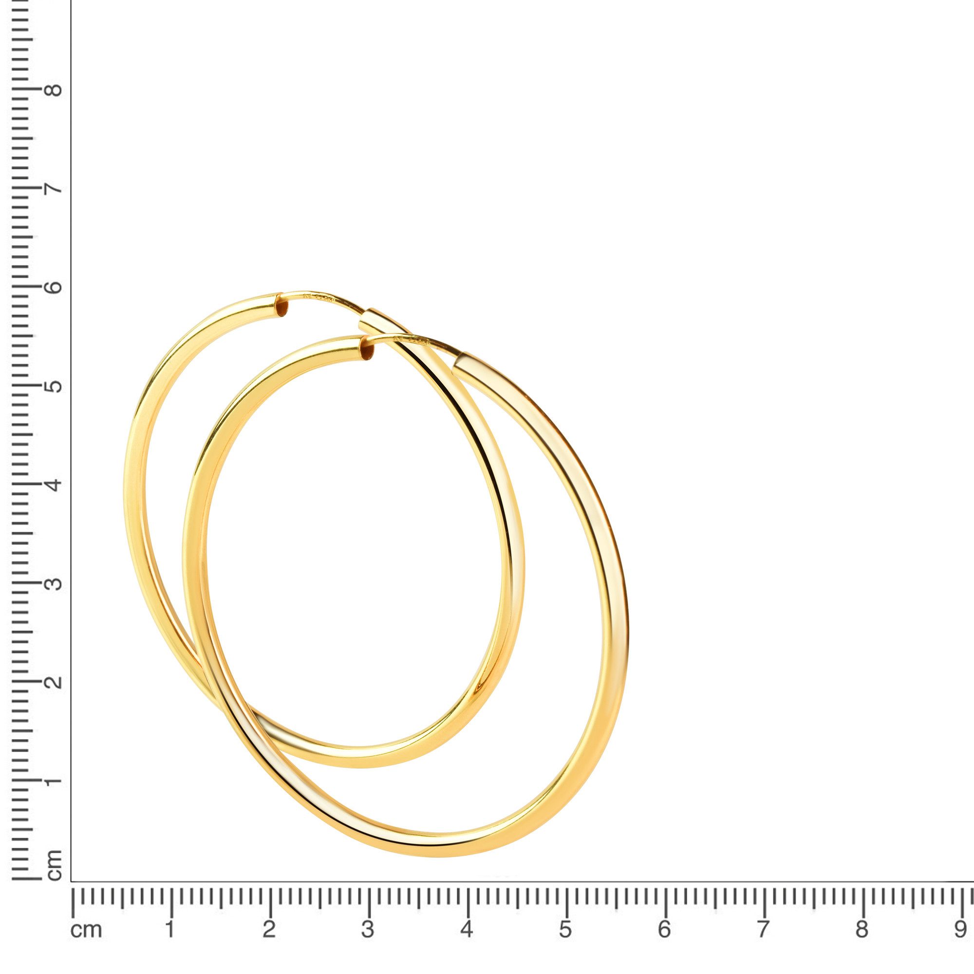 Vivance Paar Creolen 925/- Sterling Silber vergoldet 50mm günstig online kaufen