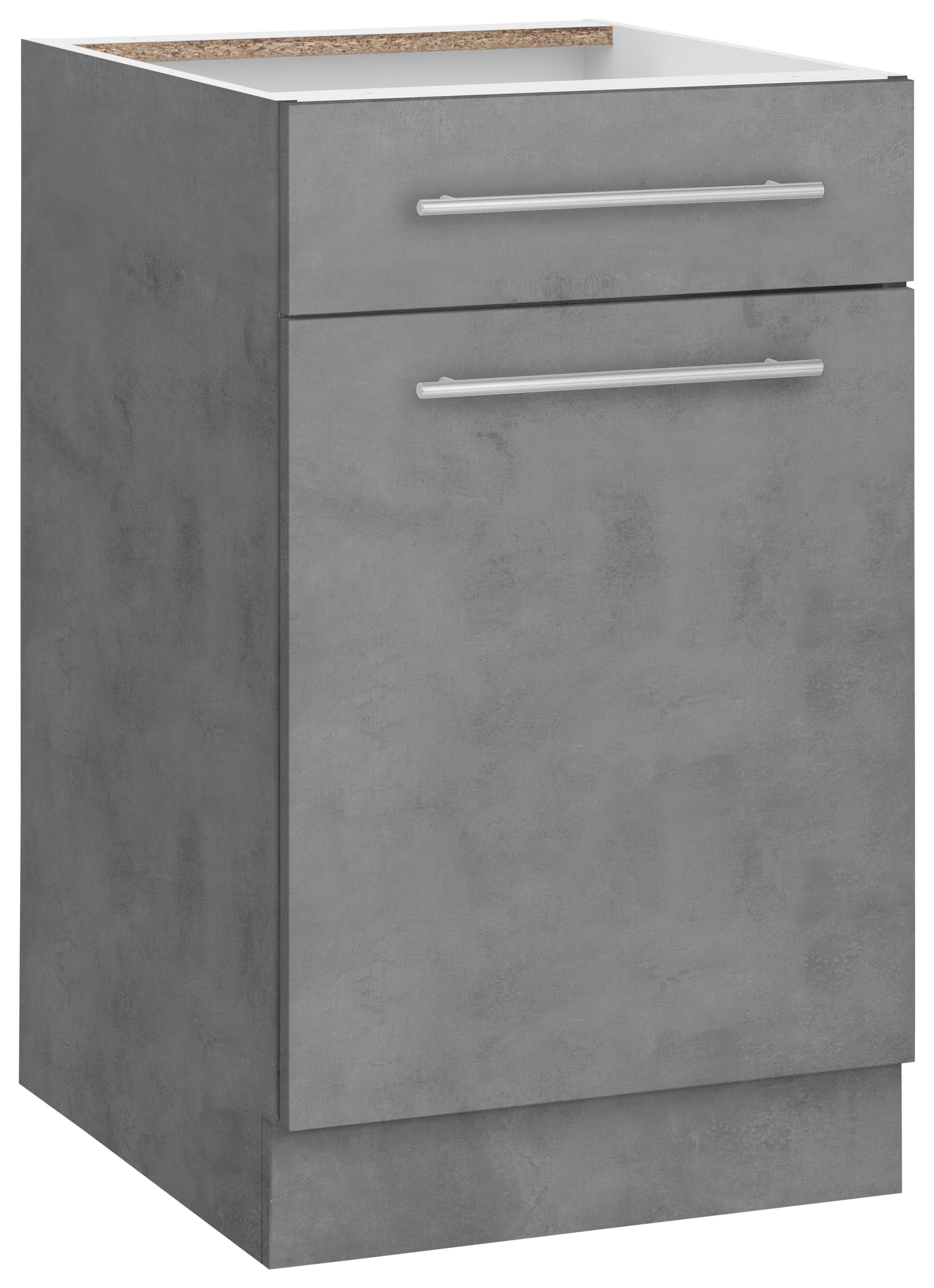 wiho Küchen Unterschrank Flexi2 Breite 50 cm betonfarben/betonfarben | Unterschränke
