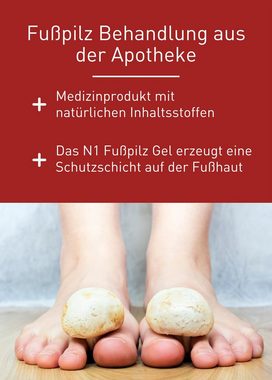N1 Healthcare Fußpflegecreme Fußpilz Gel zur Behandlung von Fußpilz, Medizinprodukt, patentierte Rezeptur