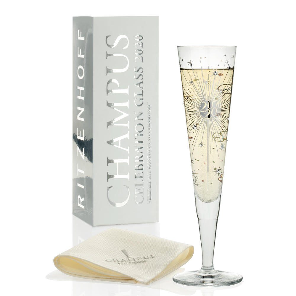 Ritzenhoff Champagnerglas Champus Jahrgangs-Champagnerglas 2020, Kristallglas, Champagnerkelch