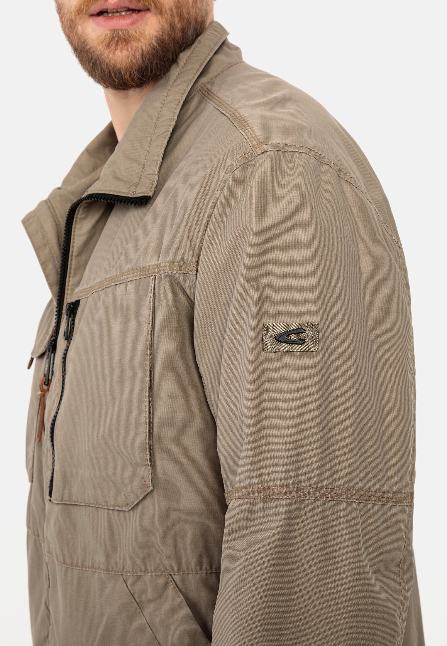 camel active Blouson Leichter Blouson mit Stehkragen Langarm Markenlabel