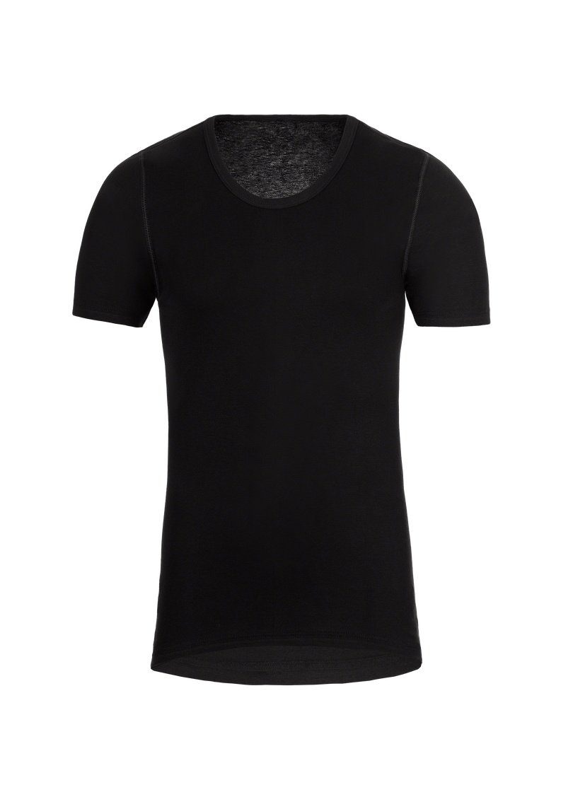 Trigema Unterhemd TRIGEMA Unterhemd Doppelpack schwarz Feinripp im
