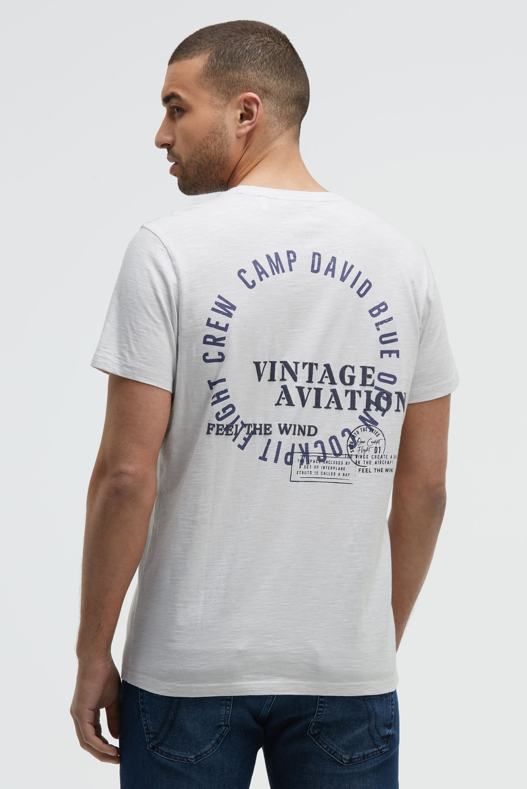 CAMP DAVID Rundhalsshirt mit Kontrastnähten