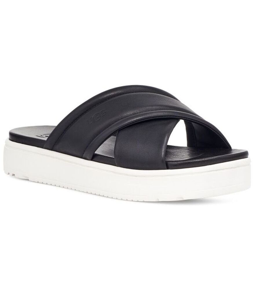 UGG Pantolette black leather | Riemchensandalen