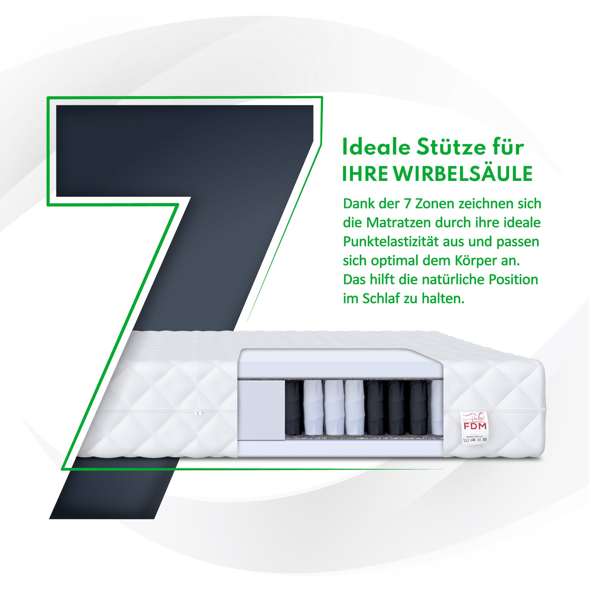 Taschenfederkernmatratze METISMAX H3 90x200, 140x200, 180x200 cm & weitere Größen, FDM, 16 cm hoch, (Matratze mit waschbarem Premium Bezug, Allergiker geeignet)