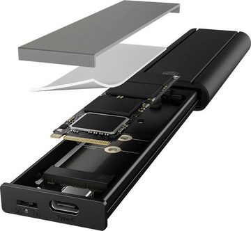 ICY BOX Festplatten-Gehäuse ICY BOX externes M.2 NVMe Gehäuse USB 3.2 Type-C/Type-A, Aluminium
