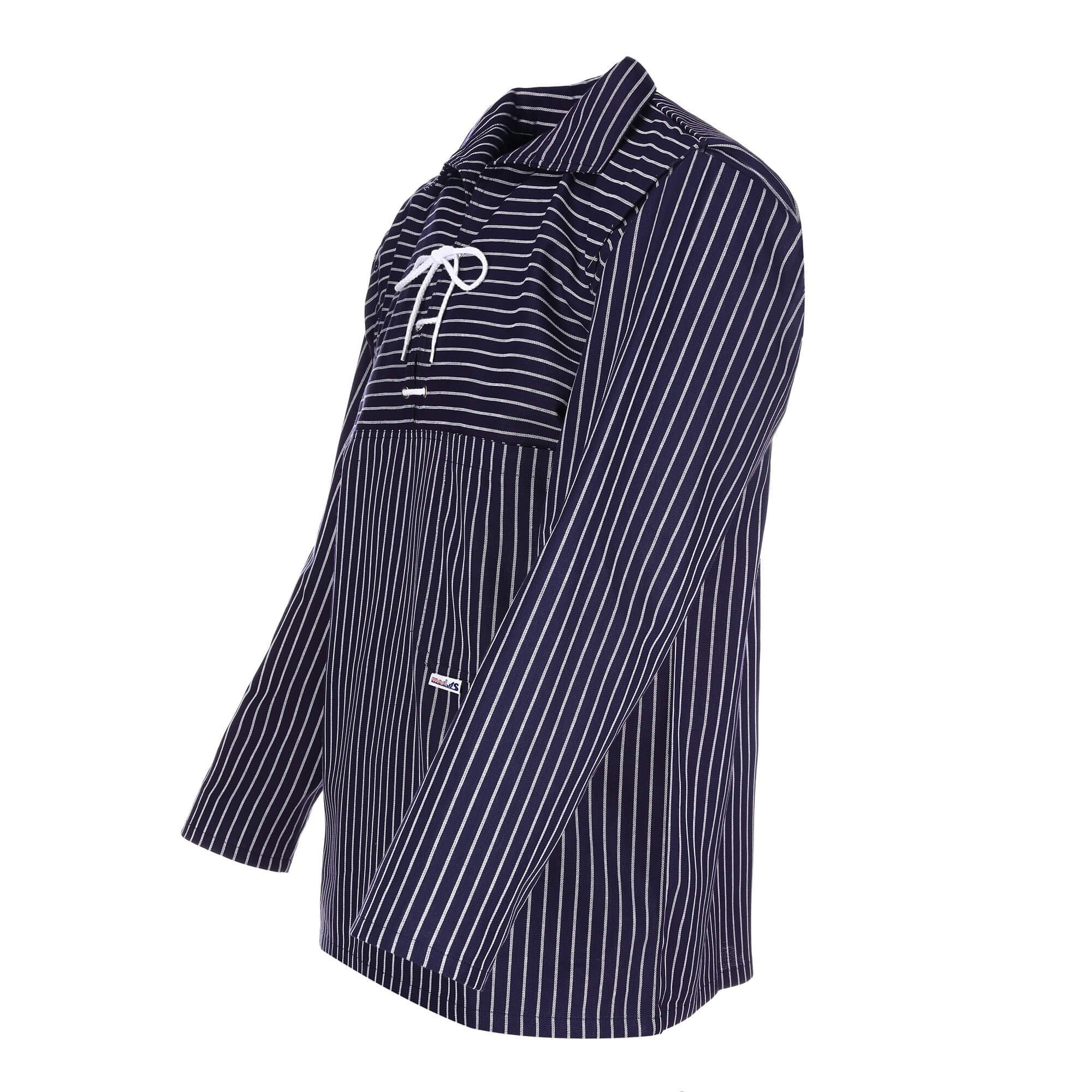 modAS Langarmhemd 1051 Unisex Original Takelhemd - Fischerhemd mit Kordelschnürung