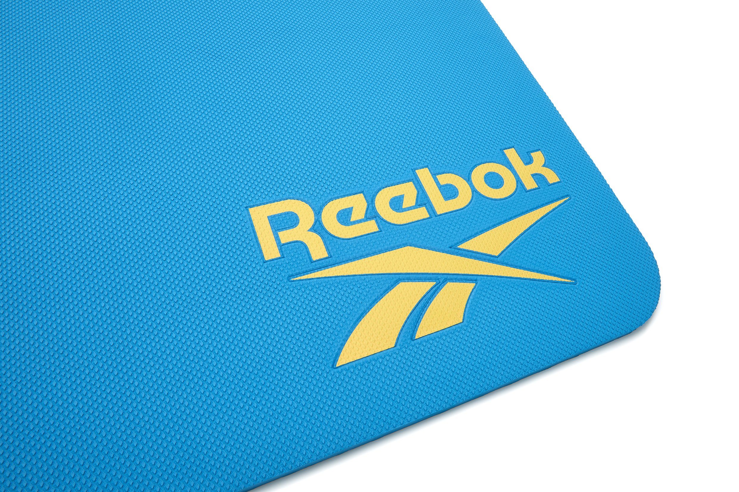 Reebok Fitnessmatte Reebok strapazierfähigem Blau, mit und Fitness-/Trainingsmatte 8mm, rutschfestem Performance, Material
