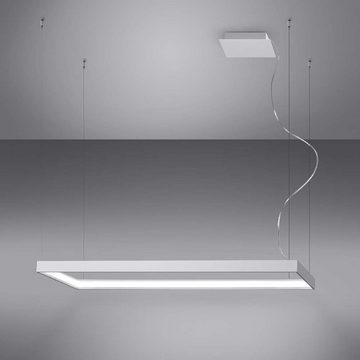 etc-shop LED Pendelleuchte, LED-Leuchtmittel fest verbaut, Neutralweiß, Pendellampe Hängeleuchte Designlampe LED Wohnzimmerleuchte Alu weiß