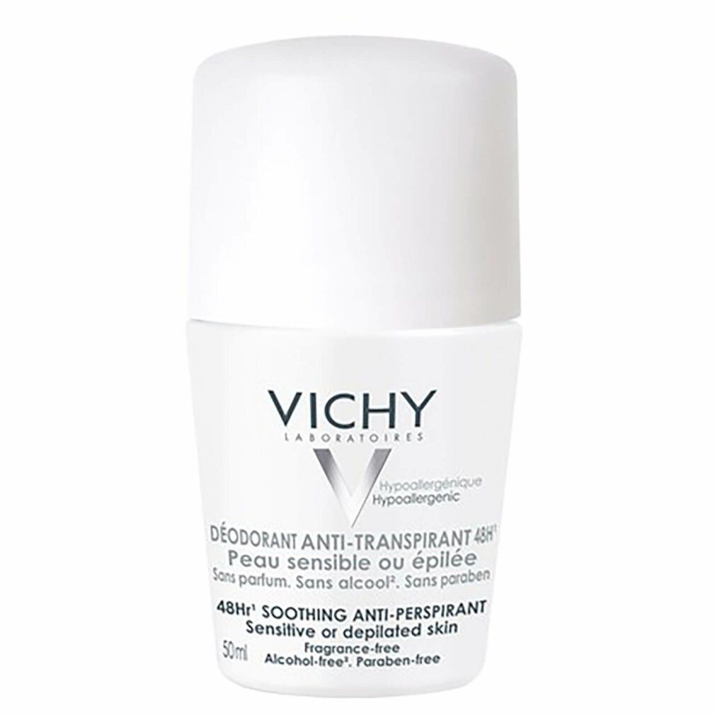 Vichy Deo-Roller Deo Antiperspirant 48H Roll On White Cap
