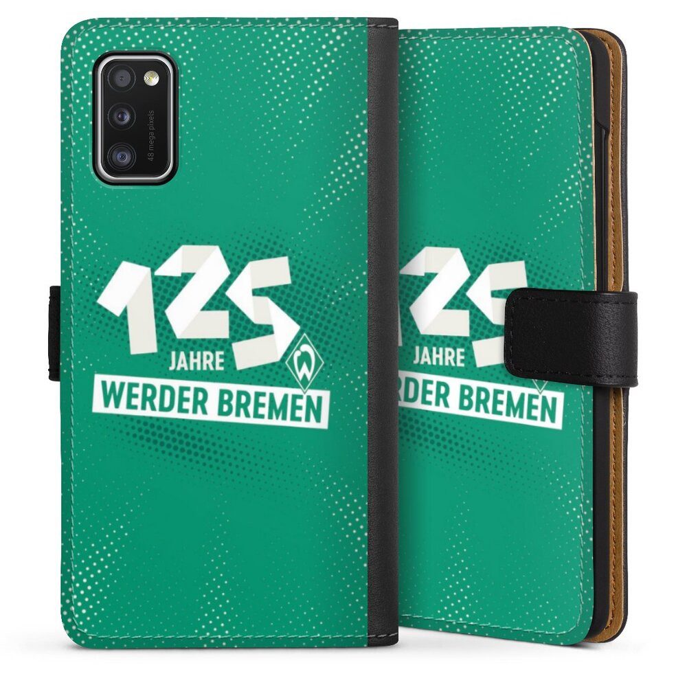 DeinDesign Handyhülle 125 Jahre Werder Bremen Offizielles Lizenzprodukt, Samsung Galaxy A41 Hülle Handy Flip Case Wallet Cover