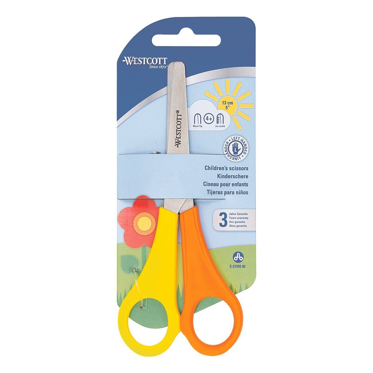 WESTCOTT Papierscheren, Kinderschere 13 cm, für Linkshänder