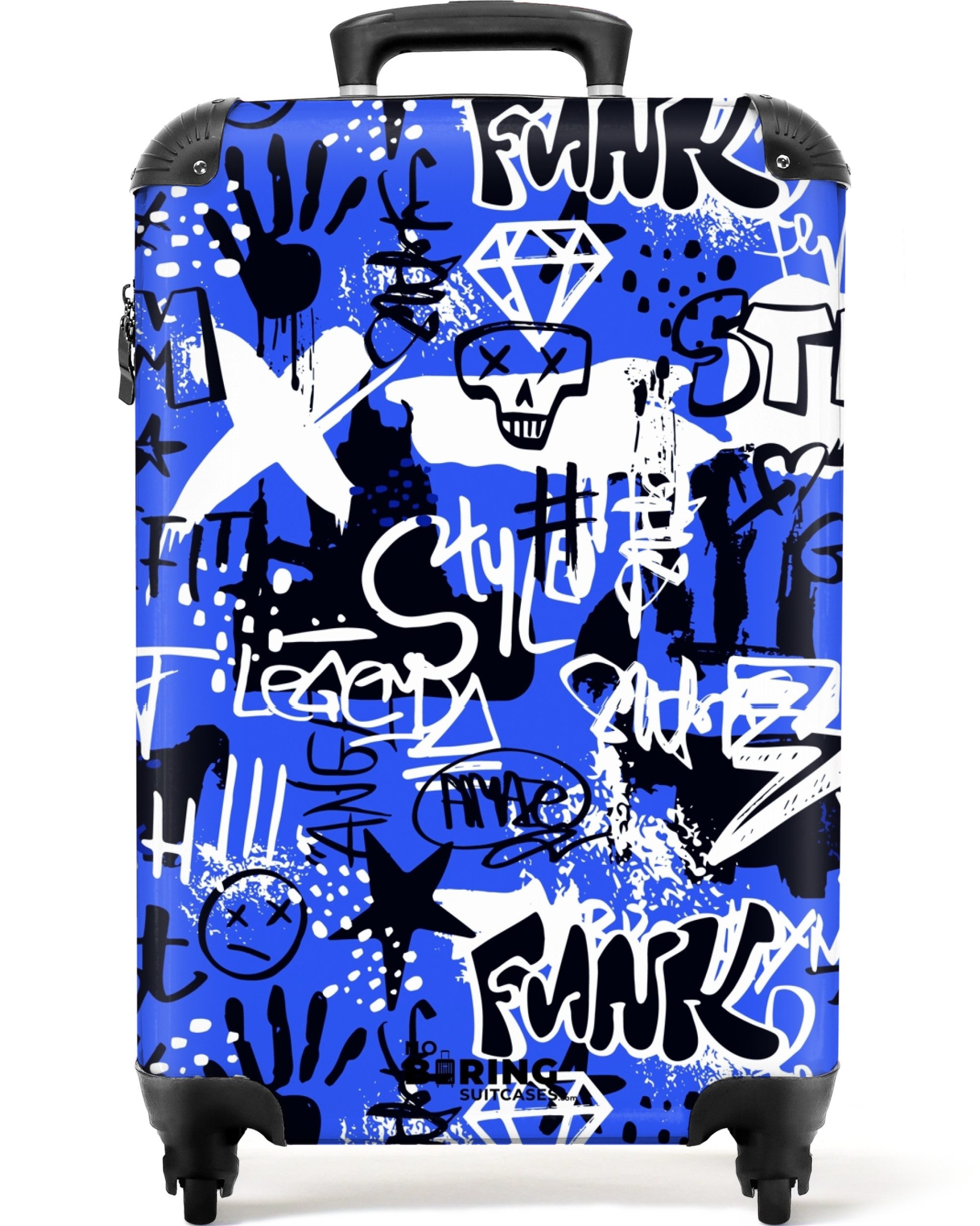 NoBoringSuitcases.com© Hartschalen-Trolley Schwarzes und weißes Graffiti günstig online kaufen