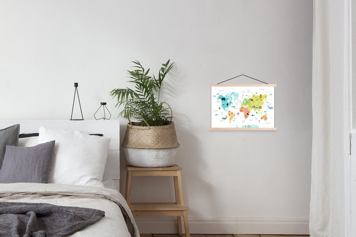MuchoWow Poster Weltkarte - Tiere - günstig online kaufen