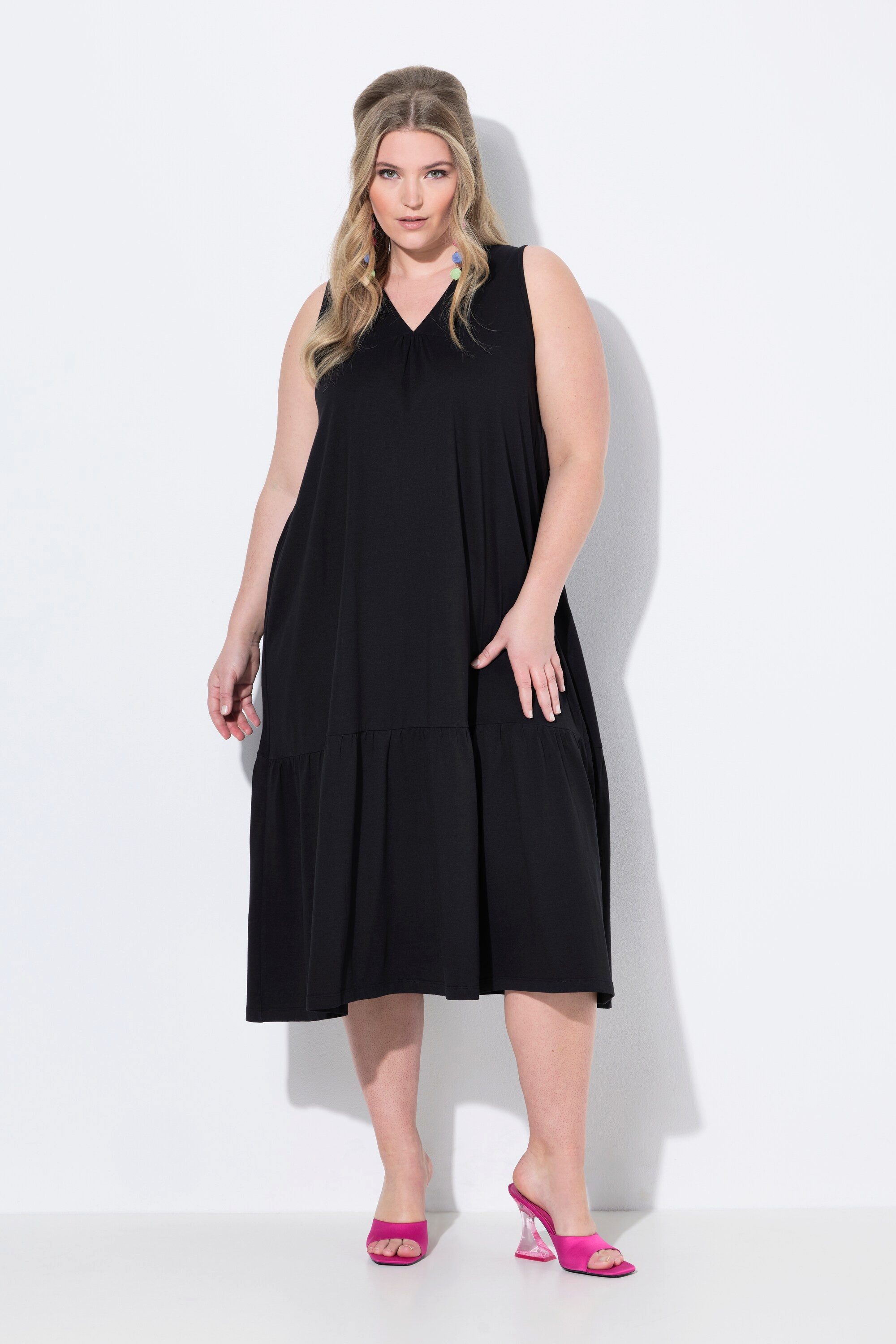 MIAMODA Jerseykleid Midikleid A-Linie Cupromix-Jersey Saumvolant günstig online kaufen