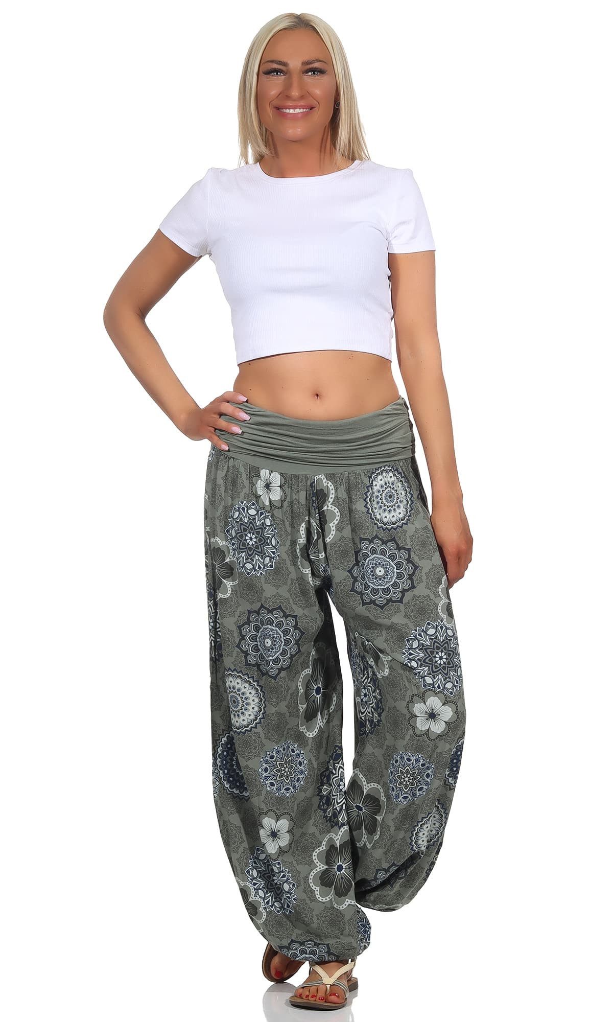 OriginalYou Haremshose Sommerhose Damen Boho Flatterhose leichte Yoga-Hose weites Bein luftige & leicht, hautfreundliches Material