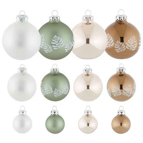 Thüringer Glasdesign Weihnachtsbaumkugel Nature, Weihnachtsdeko, Christbaumschmuck, Christbaumkugeln Glas (30 St), mundgeblasen und handdekoriert
