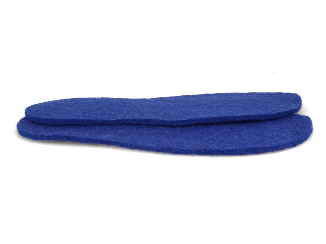 WoolFit haltbar warm Einlegesohlen und Filzeinlegesohlen Bunte dick 100% blau Wolle, besonders aus 5mm