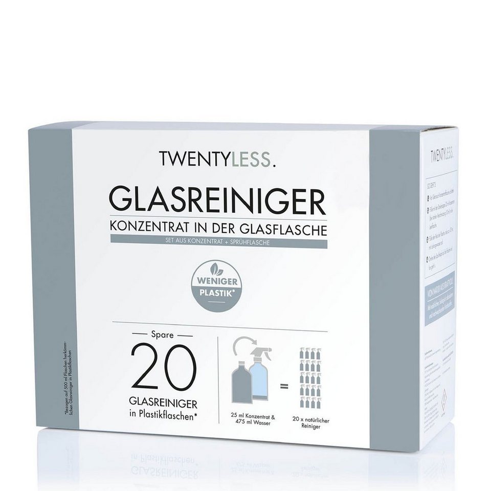 EASYmaxx Fenster Badreiniger Glas Reinigungs-Set 100ml, (3 St), TWENTYLESS  Reinigungsset Glasreiniger 500ml Konzentrat Sprühflasche Glasflasche