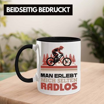 Trendation Tasse Mountainbiker Tasse Geschenk Spruch Männer Man Erlebt Mich Selten Radl