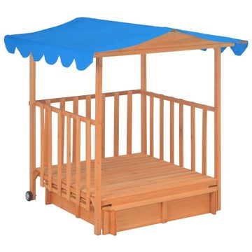 vidaXL Sandkasten Kinderspielhaus mit Sandkasten Sandkiste Tannenholz Blau UV50