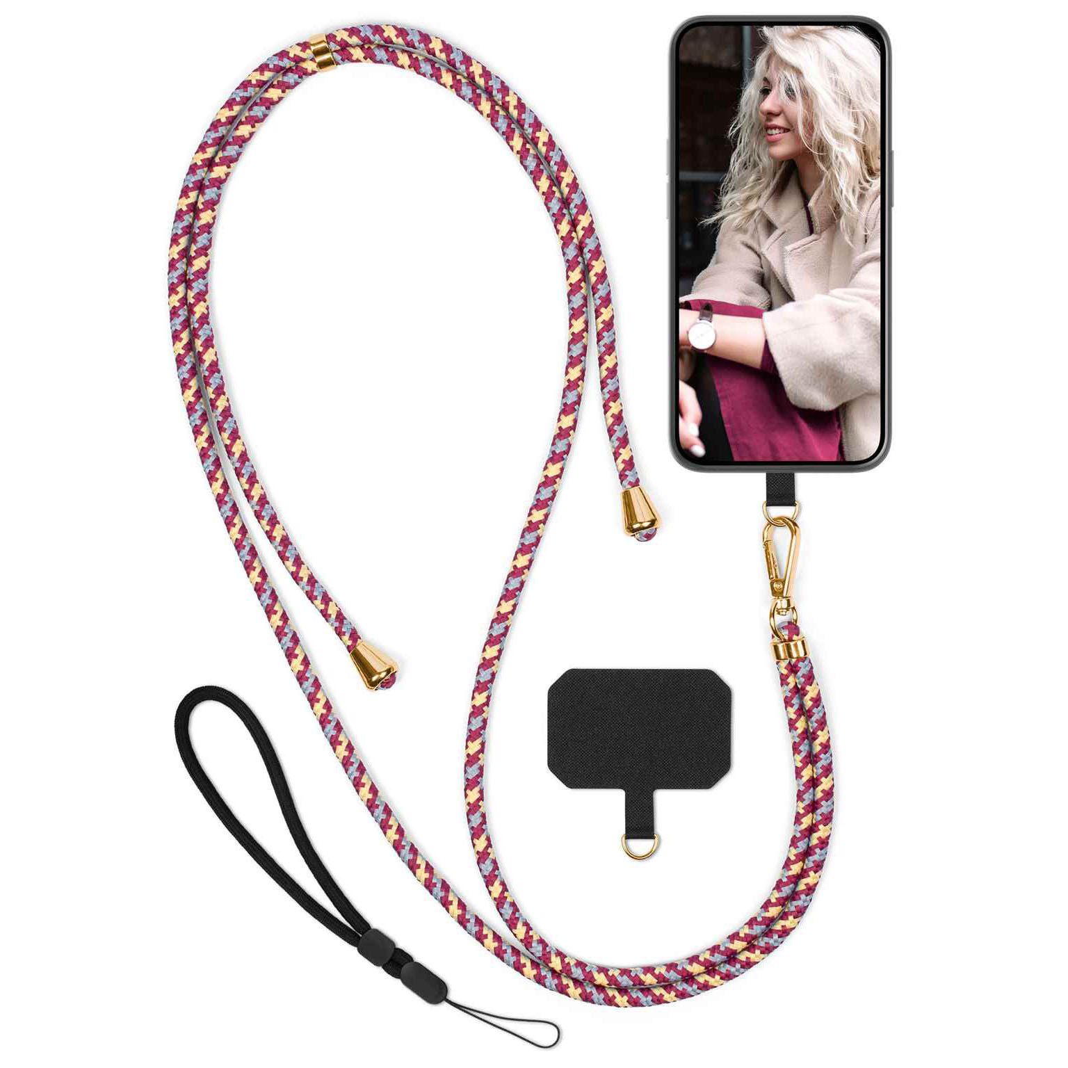moex Handykette für Sony Xperia 1 VI Handyband ohne Hülle Unleash Rot 6,5 Zoll, Umhängeband mit Karabiner Handy Kette zum Umhängen Band abnehmbar
