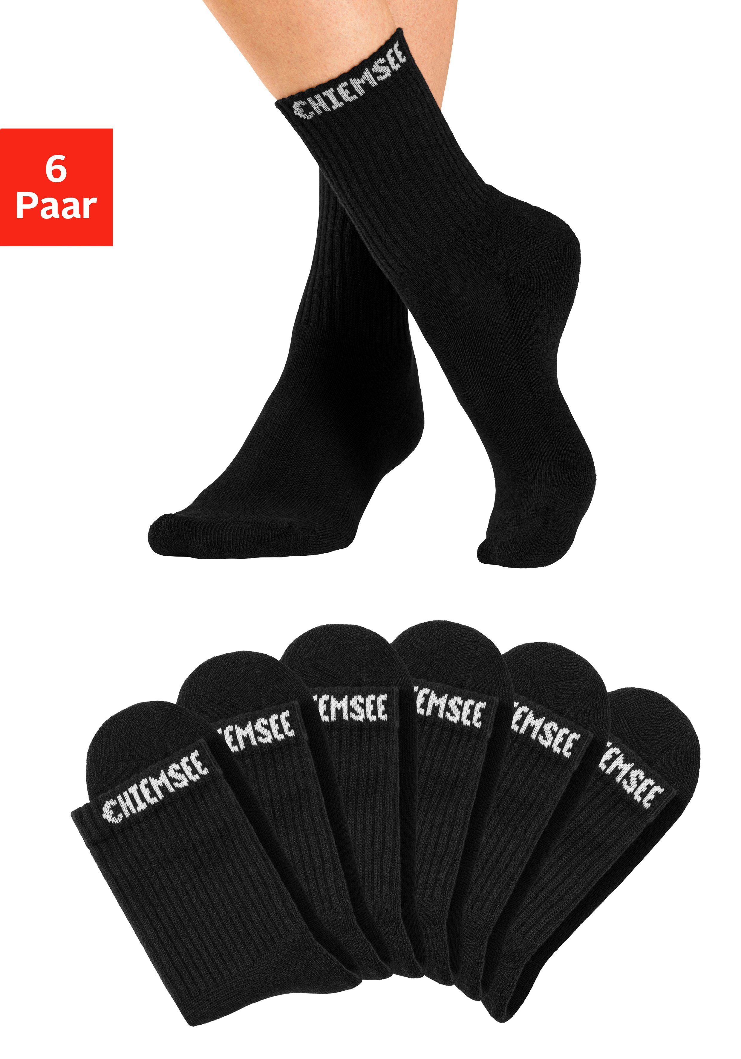 Chiemsee Tennissocken (Set, 6-Paar) mit eingestricktem Markennamen schwarz