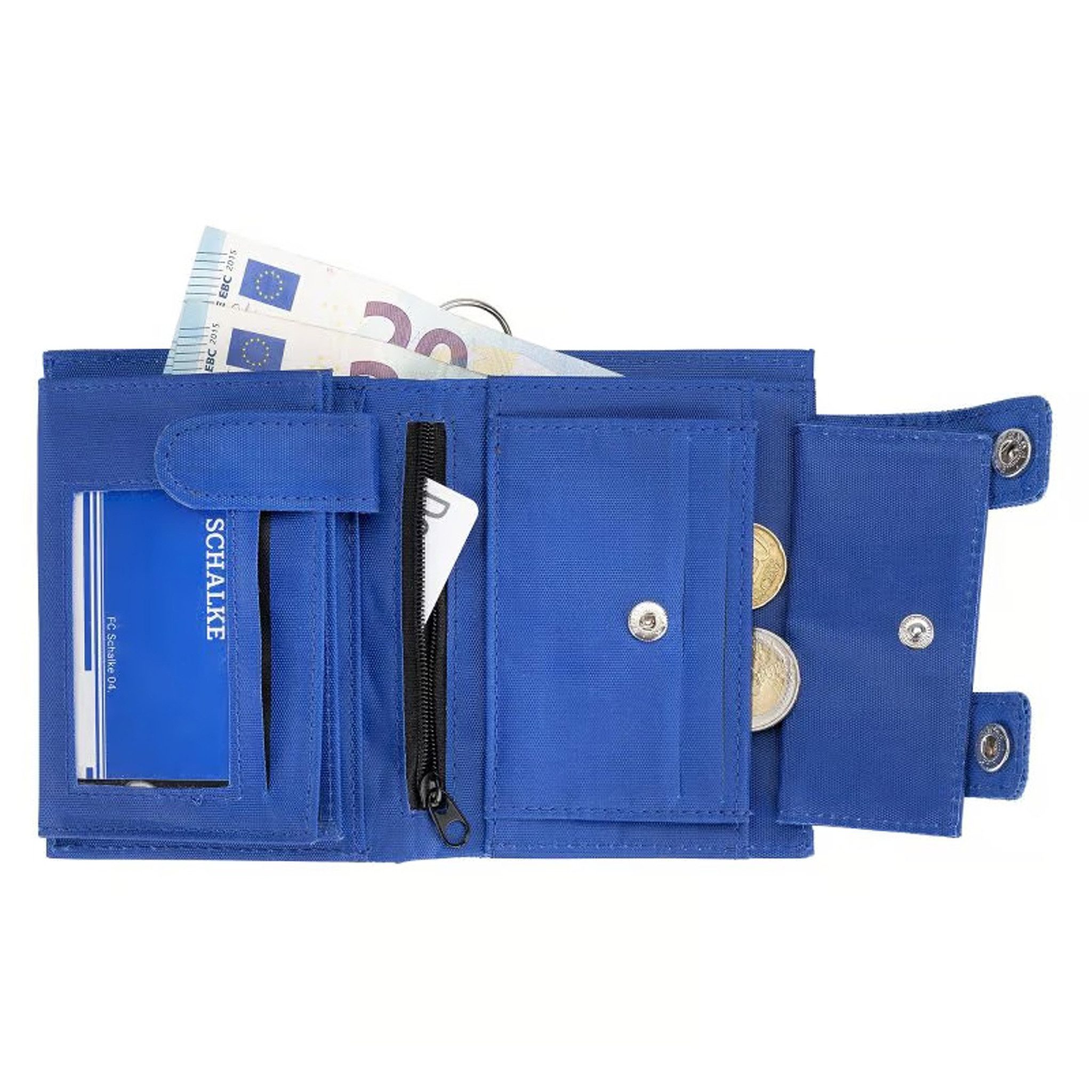 FC Schalke 04 Geldbörse 100% Polyester mit Metallkette, 11 × 9 × 2 cm