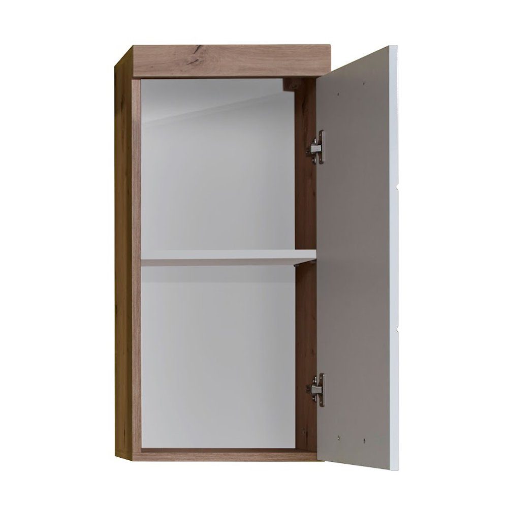 trendteam Hängeschrank Amanda/Mando Badezimmerschrank Oberschrank Badmöbel Asteiche Melamin 30x77x23 cm