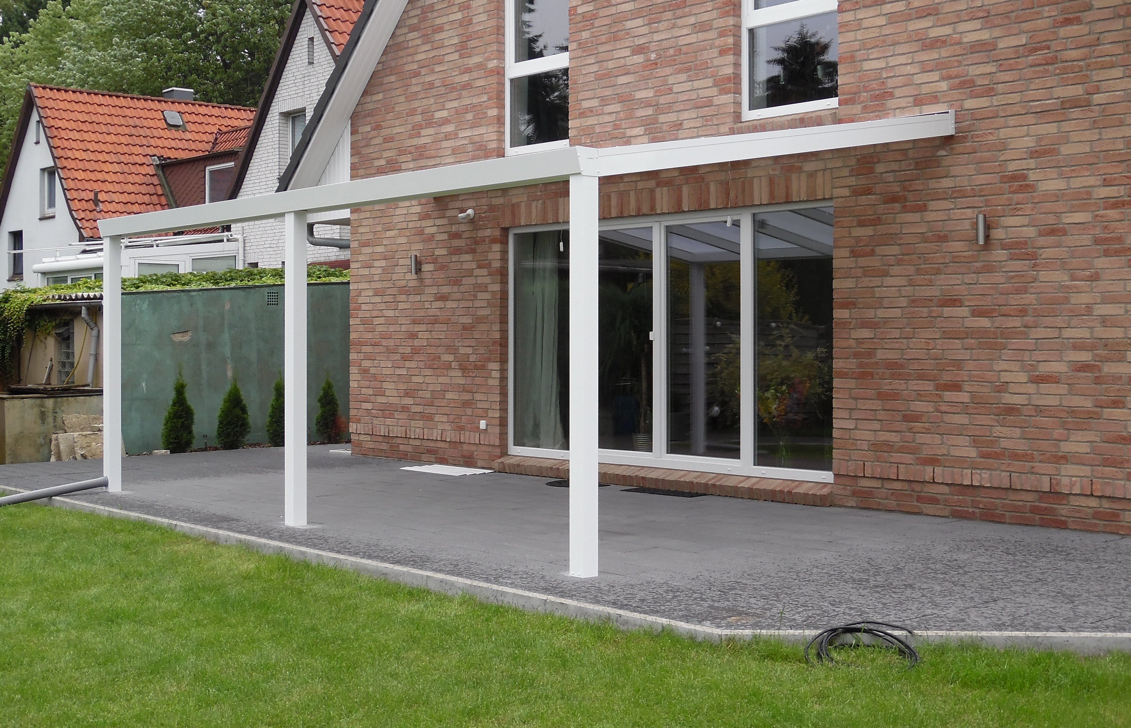 Terrasse2000 Terrassendach Terrassenüberdachung Aluminium Stegplatte Barcelona Weiss, BxT: 300x300 cm, Bedachung Doppelstegplatten