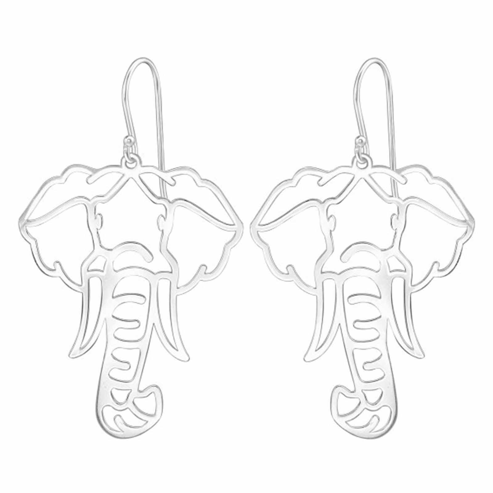 Monkimau Ohrring-Set Elefanten Ohrhänger aus 925 Silber, Hypoallergen
