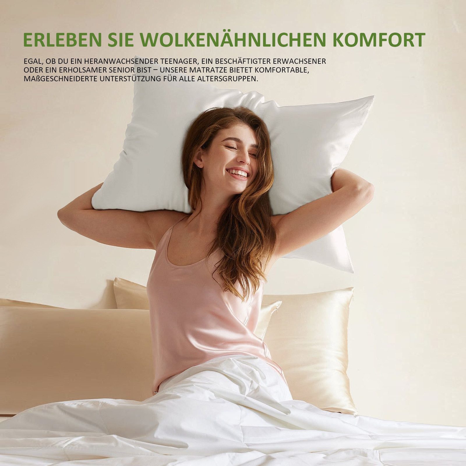 Taschenfederkernmatratze 7 Zonen Matratze 22 cm Orthopädisch&Atmungsaktiv, ROYGBIV, 22 cm hoch, Orthopädische Matratze mit Seitenschutz & Komfortbezug – Bild 5 von 5