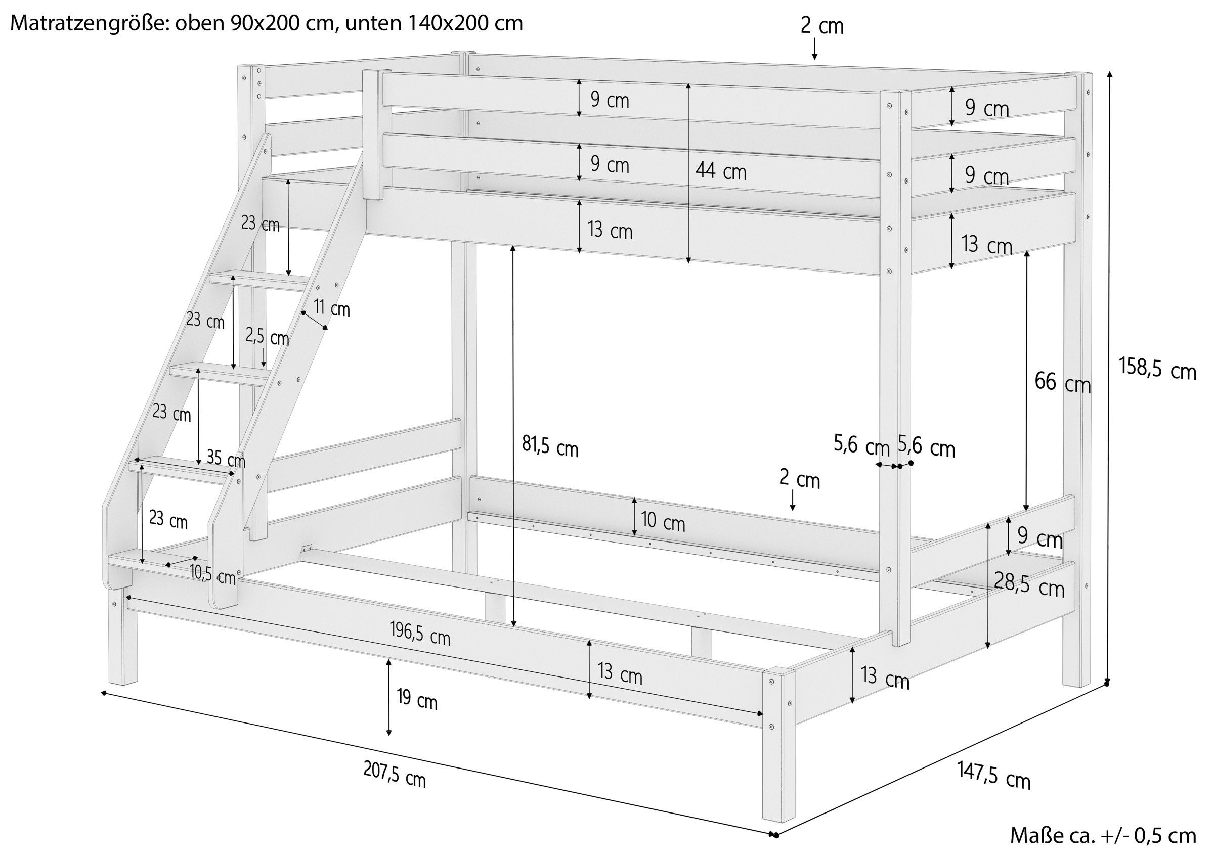 ERST-HOLZ Etagenbett Doppel-Etagenbett 90 x 200 günstig online kaufen