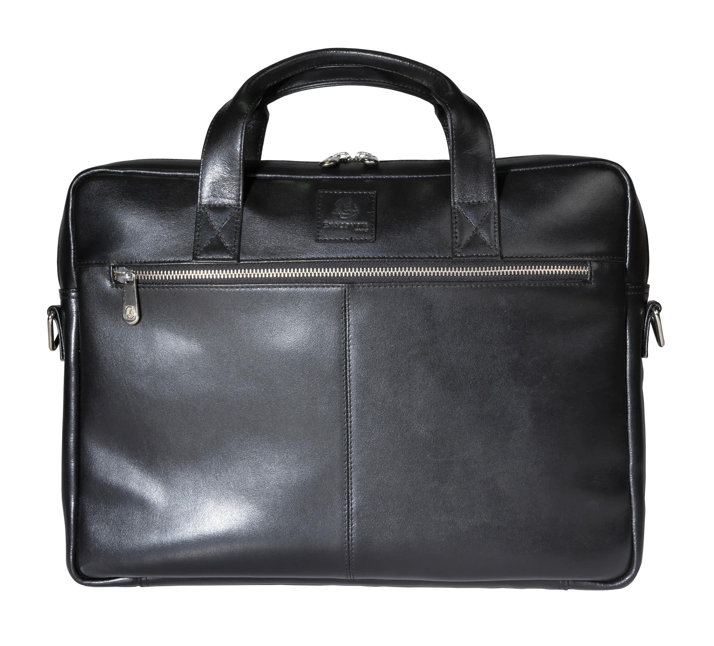EXACOMPTA Laptoptasche Laptopumhängetasche aus schwarzem Leder, Exactive - Schwarz - 17437E, Taschen