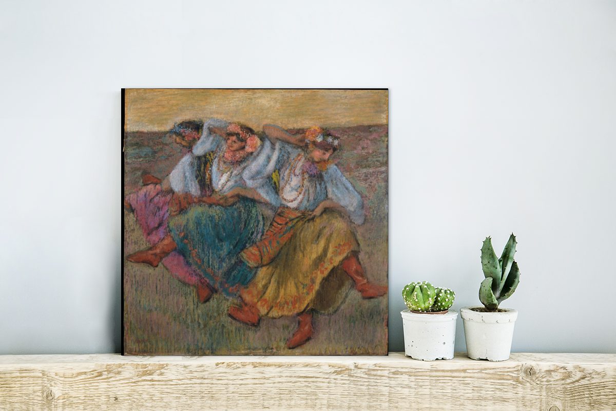 MuchoWow Metallbild Russische Tänzerinnen - aus Gemälde Edgar St), deko Gemälde Metall, Degas, von (1 Aluminium Alu-Dibond-Druck
