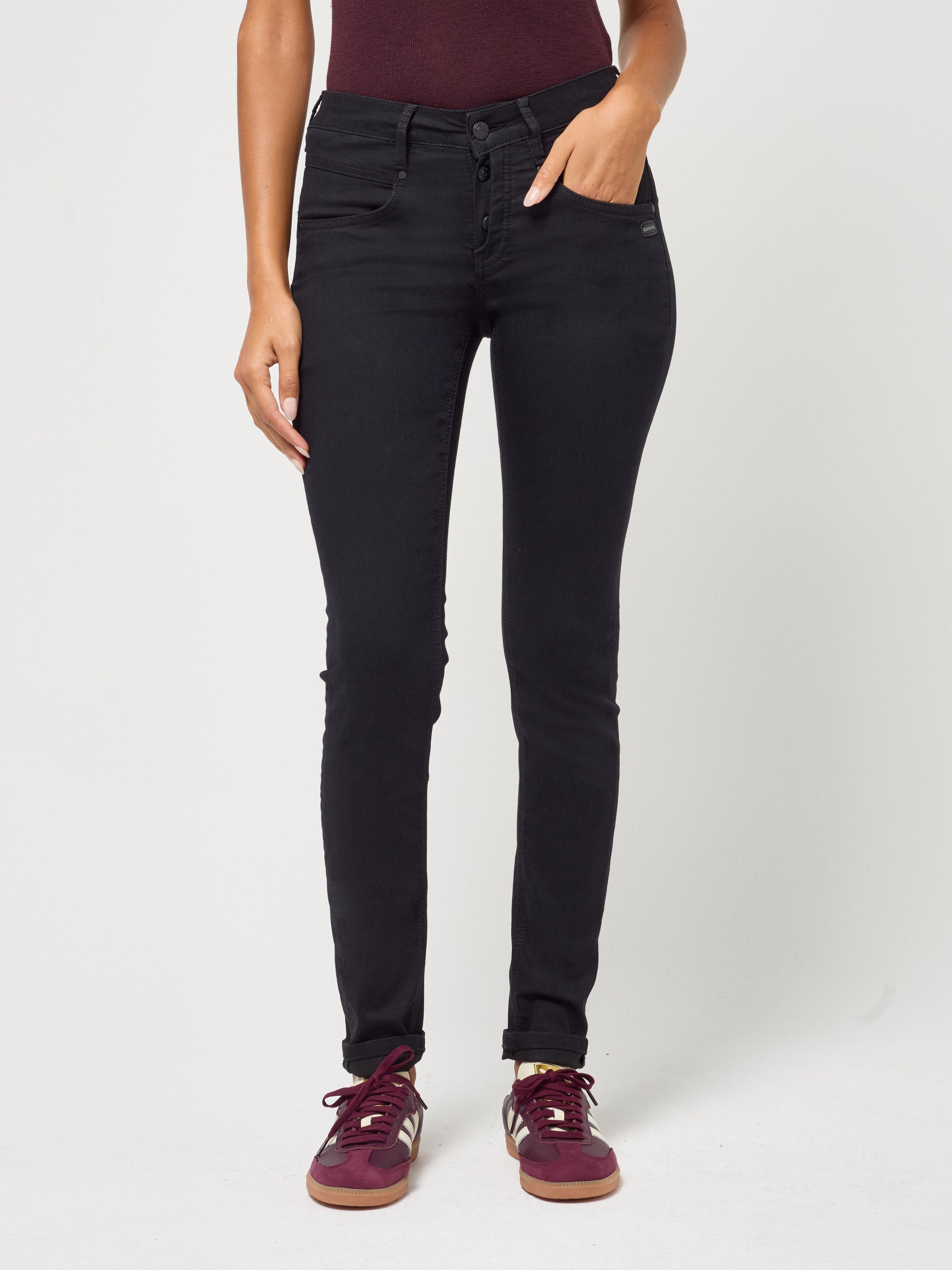 GANG Skinny-fit-Jeans 94MEDINA mit stylischer halb offener Knopfleiste
