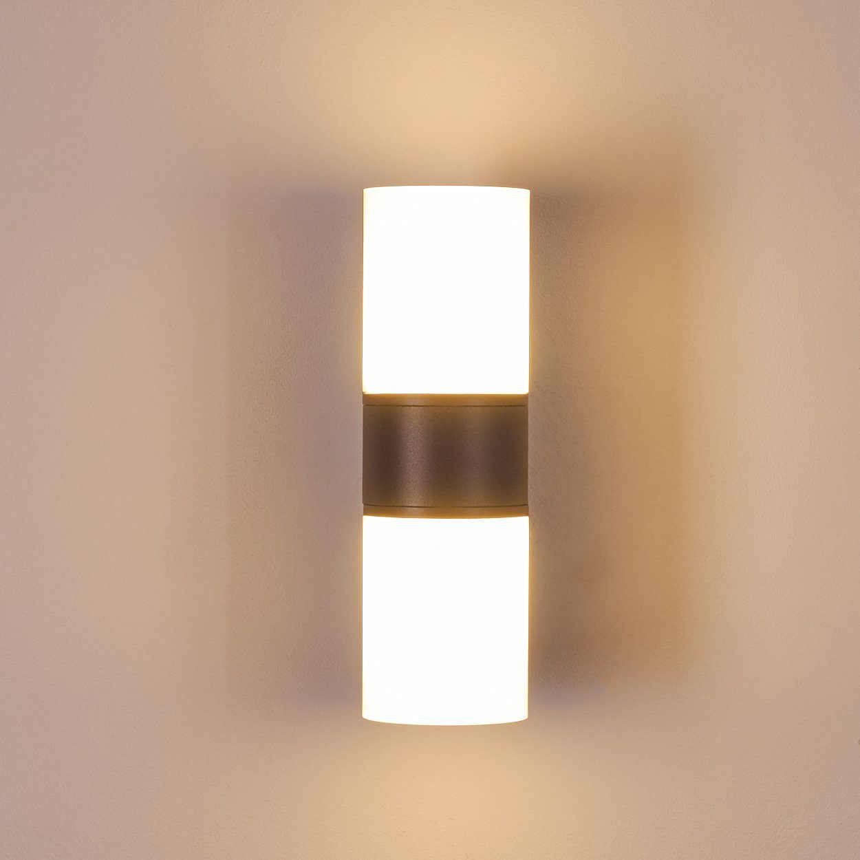 hofstein Außen-Wandleuchte Wandlampe LED 1000 in Metall Lumen, Kelvin, Außenmoderne Anthrazit, m., aus IP54 3000 »Isca«