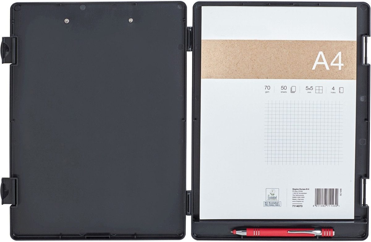 MAUL Schreibmappe Schreibplatte mit Aufbewahrungsfach A4 PP schwarz