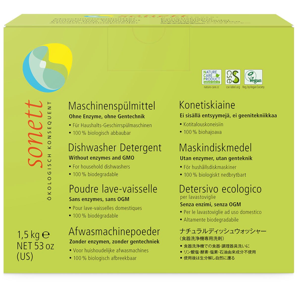 Sonett Sonett Maschinenspülmittel Pulver Konzentrat 1.5 kg Geschirrspülmittel