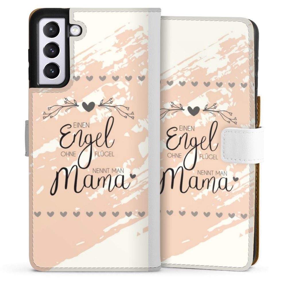 DeinDesign Handyhülle Muttertag Mama Spruch Engel Mama, Samsung Galaxy S21+ 5G Hülle Handy Flip Case Wallet Cover