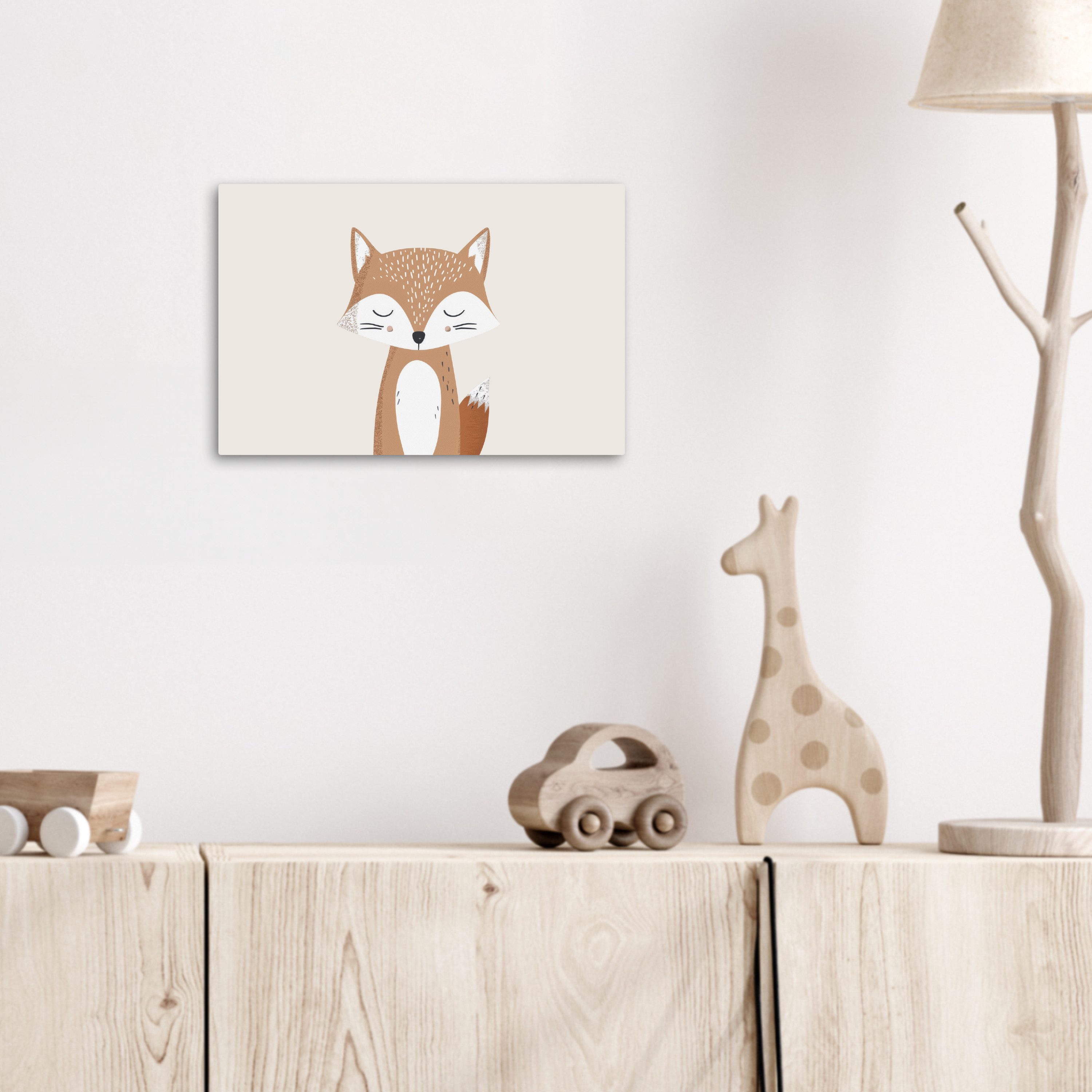 OneMillionCanvasses® Leinwandbild Fuchs - Tier - Waldtiere, Fotodruck (1 St), Kinder zimmer Deko, Mädchen und Jungen Bilder 30x20 cm – Bild 3 von 5