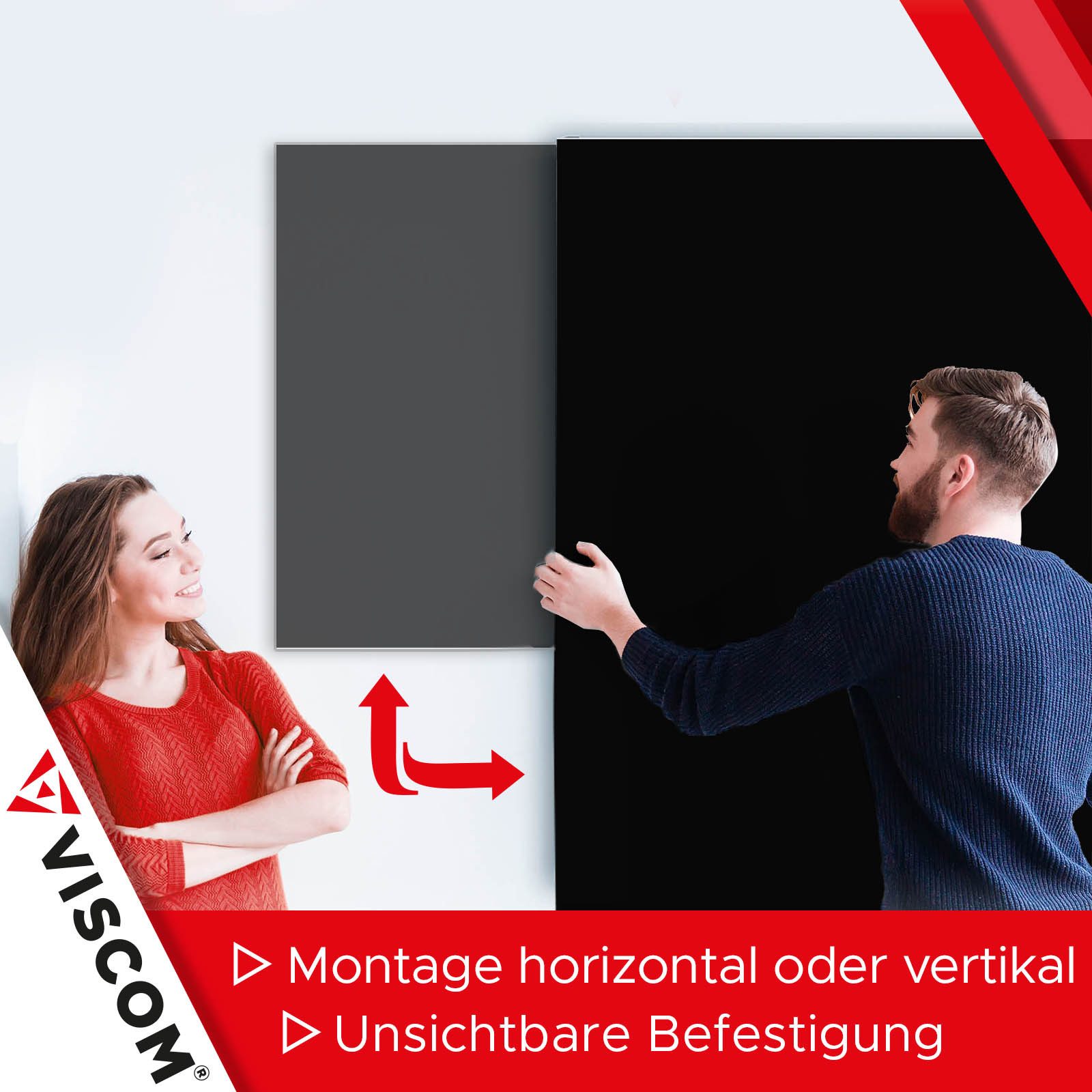 Viscom Magnettafel MIO, Glas-Magnettafel - beschreibbar & trocken abwischbar - inkl. Zubehör