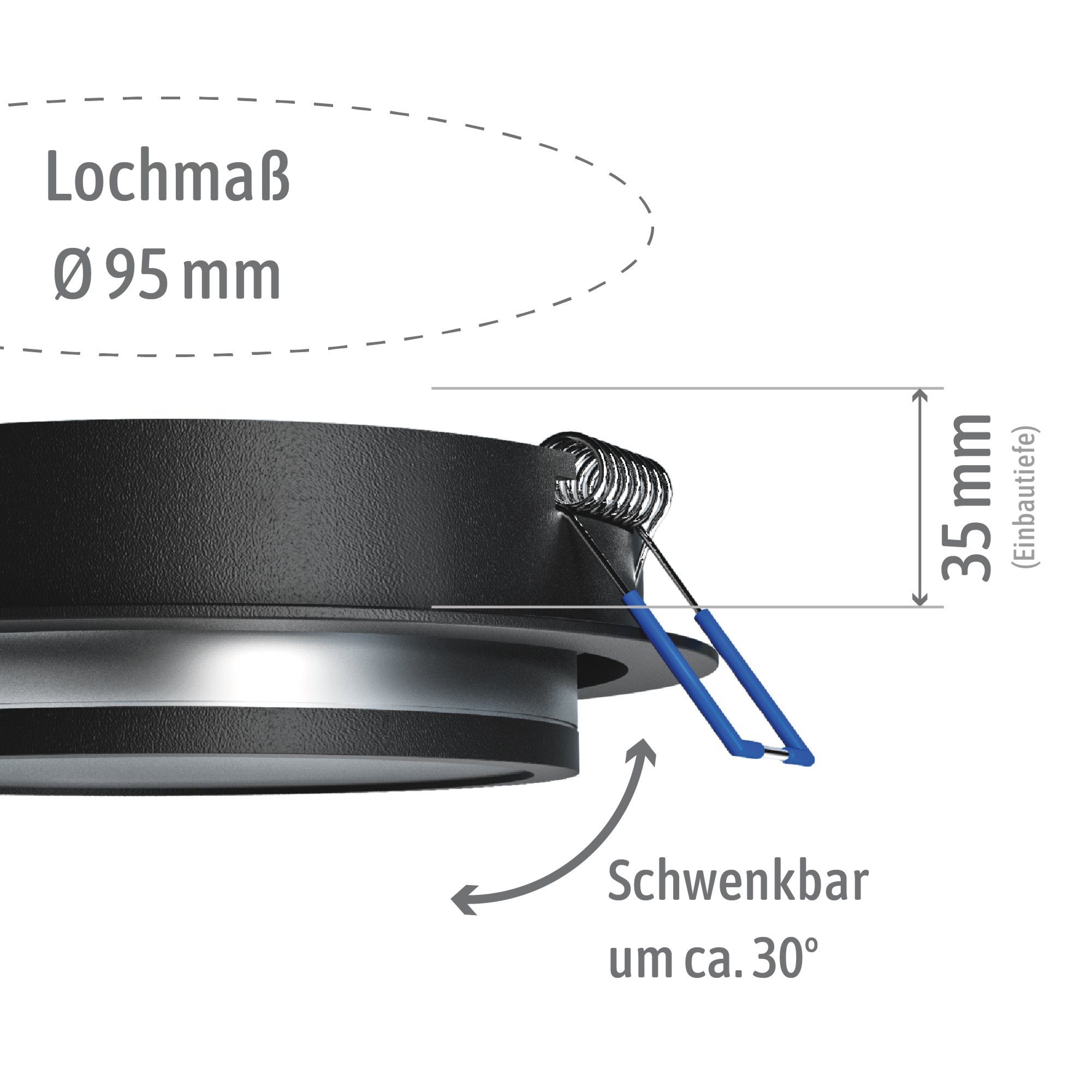 mit Design rund Einbauleuchte SSC-LUXon LED schwenkbar Warmweiß Modul, LED schwarz LED LAGO Einbaustrahler
